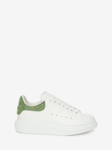 Alexander McQueen Crystal-embellished Oversized Sneaker in White/acid Green