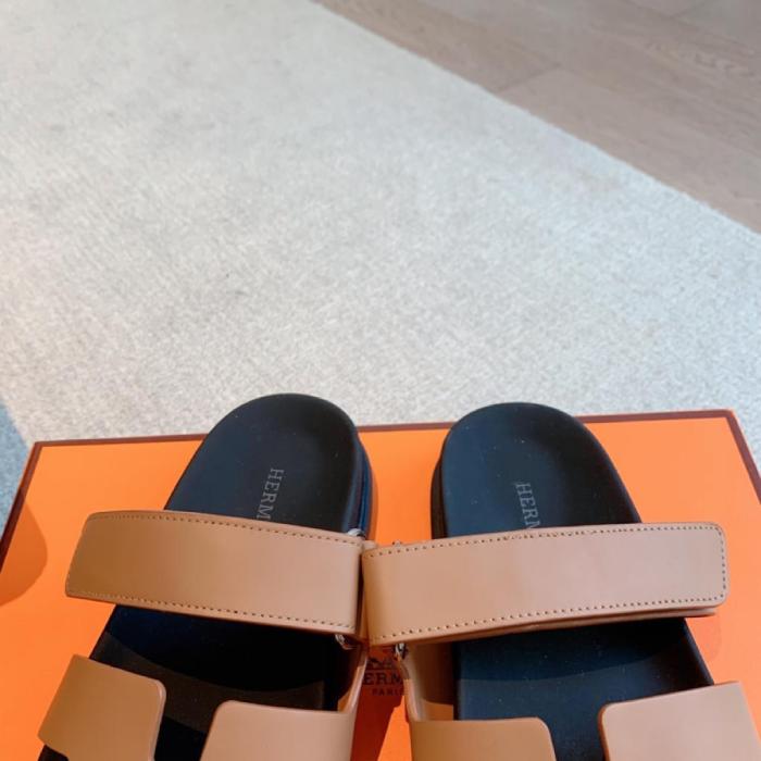 Hermes Chypre Sandal Naturel Black Smooth Calfskin Leather