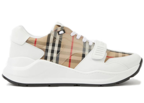 Burberry Check and Leather Sneaker White Clear Check