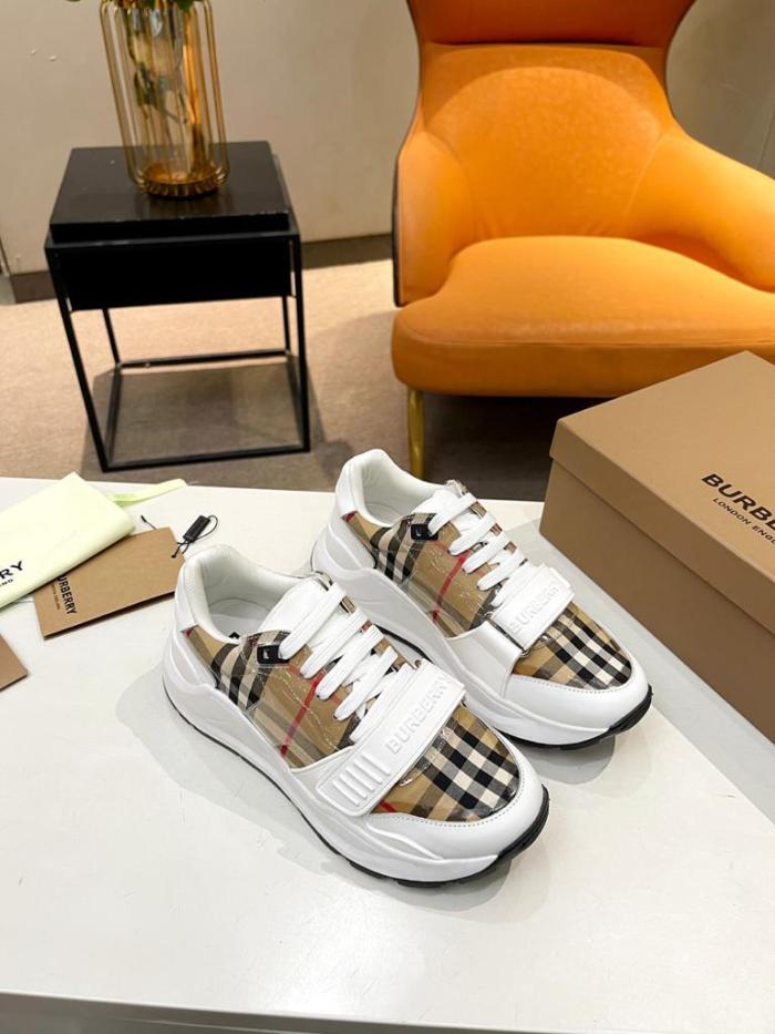 Burberry Check and Leather Sneaker White Clear Check