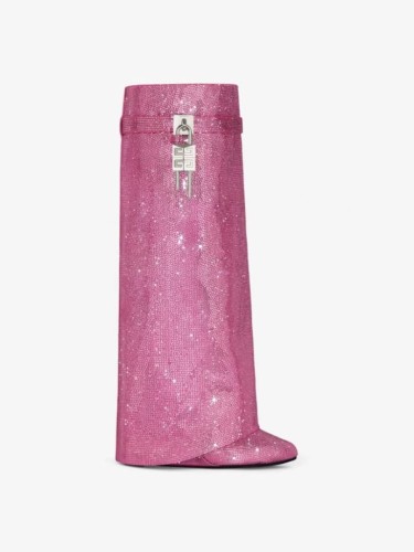 Givenchy Women Shark Lock Boots In Strass pink