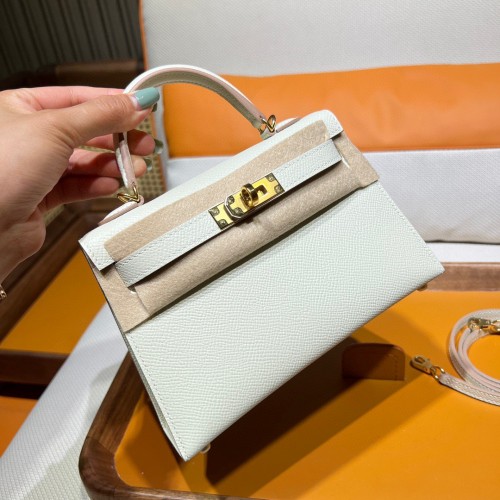  Handbags Hermes mini kelly  size:19 cm