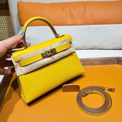  Handbags Hermes mini kelly  size:19 cm