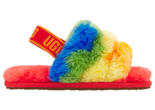 UGG Fluff Yeah Slide Rainbow Stripes (Toddler)