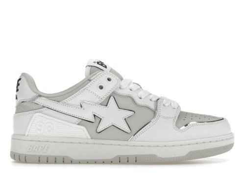 A Bathing Ape Bape SK8 Sta White Silver Grey