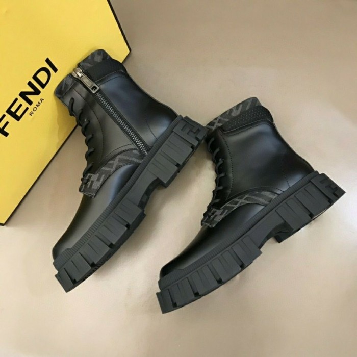 Fendi Force Black leather ankle boots