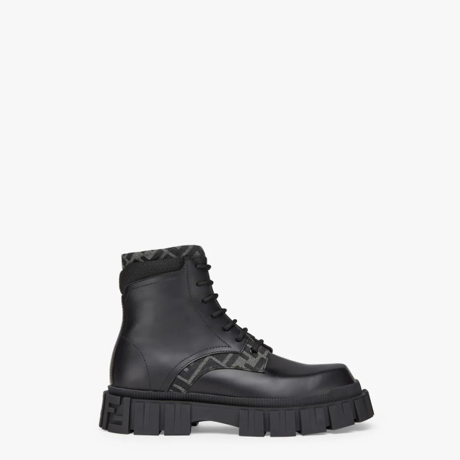 Fendi Force Black leather ankle boots