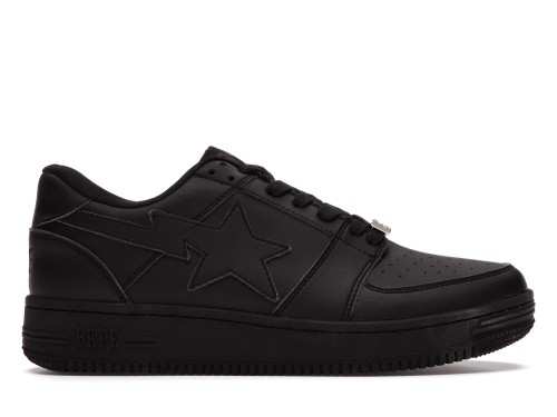 A Bathing Ape Bape Sta Low Black Leather 20th Anniversary