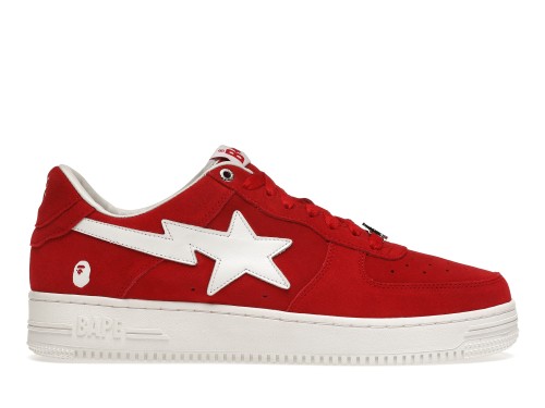 A Bathing Ape Bape Sta Low Red Suede