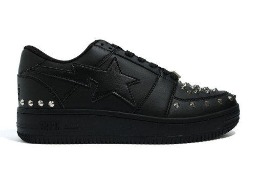 A Bathing Ape Bape Sta Low 20th Anniversary Black Silver Studded