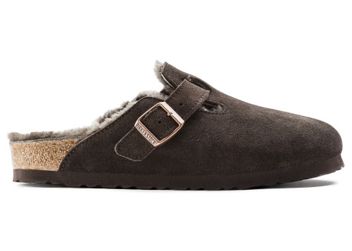 Birkenstock Boston Shearling Suede Mocha Brown