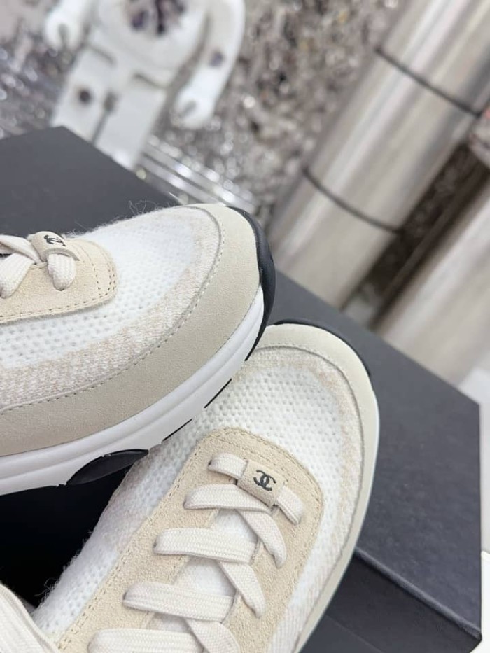 Chanel Trainers Knit & suede calfskin ivory
