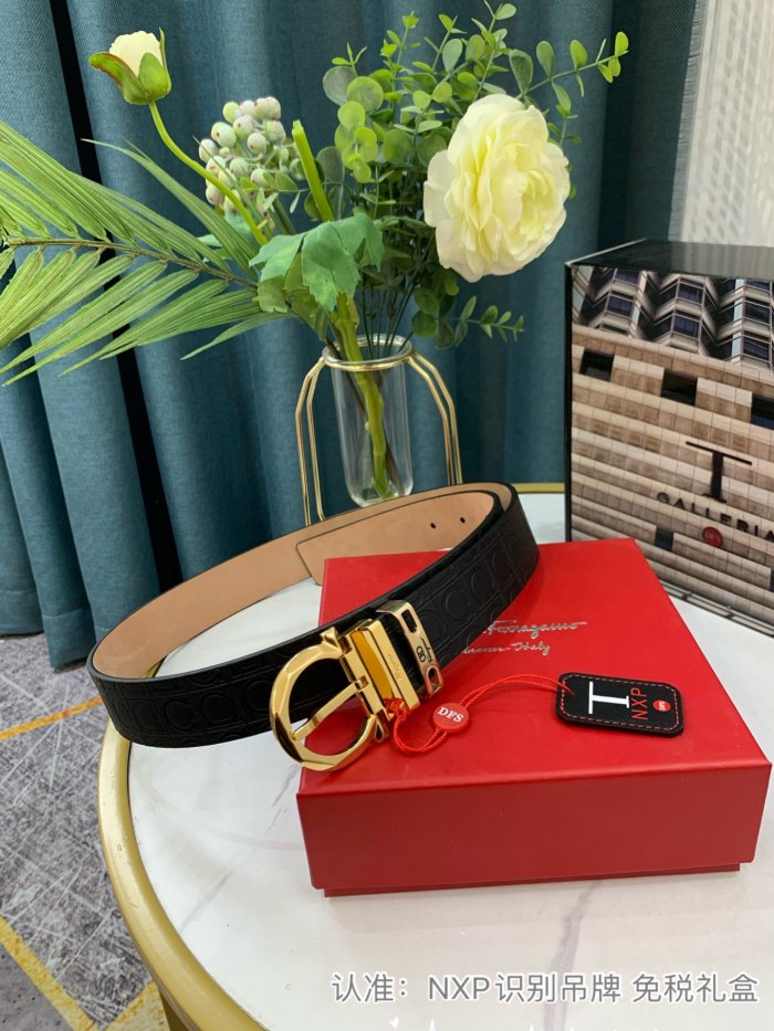 Streetwear Belt Ferragamo 319095 size:3.5cm