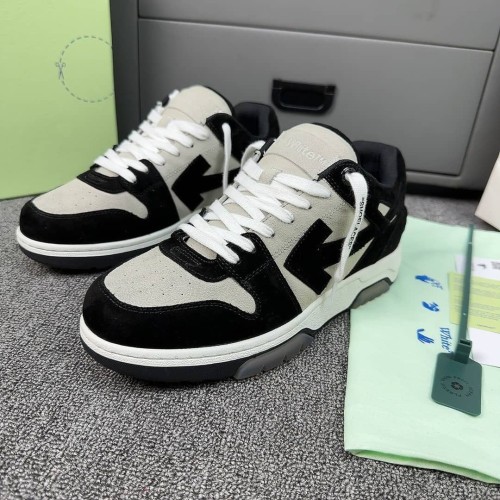OFF-WHITE Out Of Office OOO Low Tops White Black White