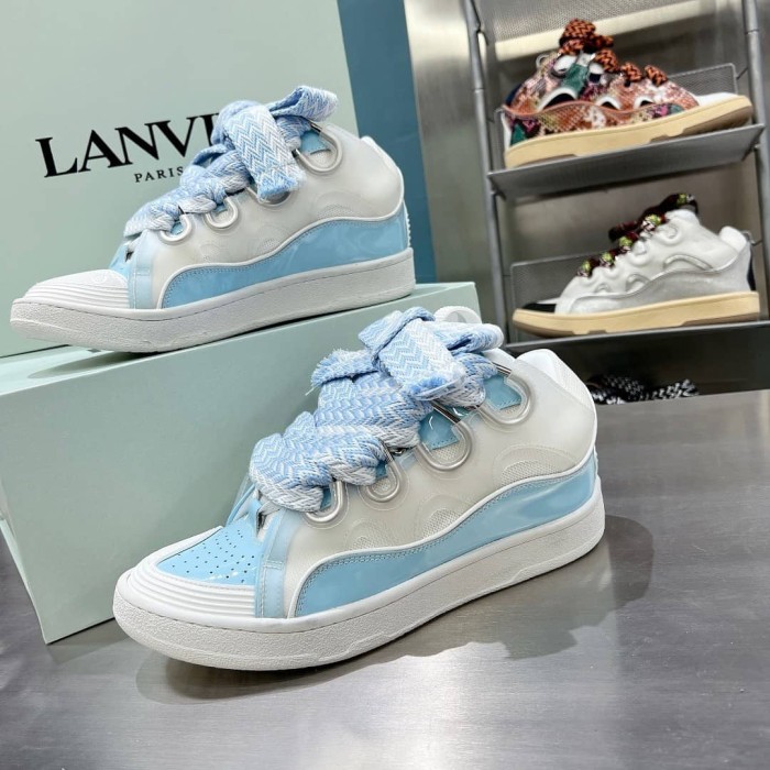 Lanvin Leather Curb White Blue (Women's)