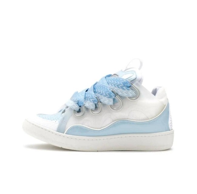 Lanvin Leather Curb White Blue (Women's)