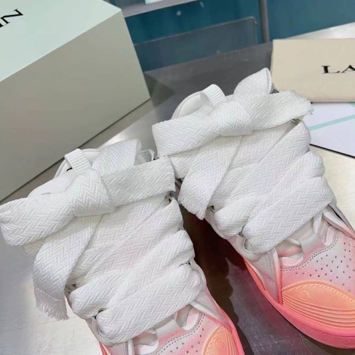 Lanvin Leather Curb sneakers Pink White