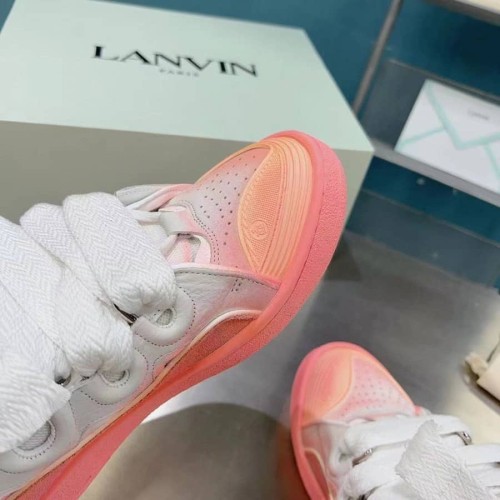 Lanvin Leather Curb sneakers Pink White