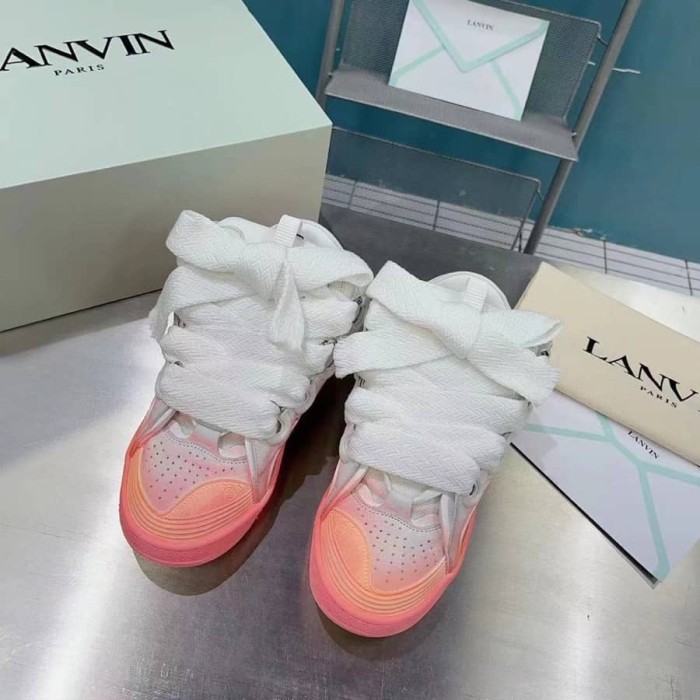 Lanvin Leather Curb sneakers Pink White