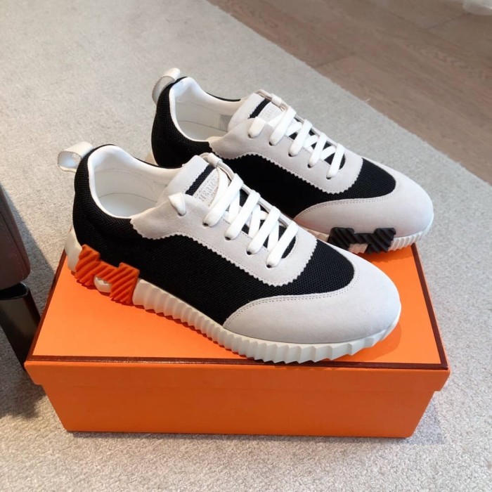 Hermes Bouncing sneaker Black White Orange