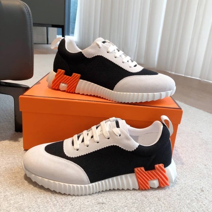 Hermes Bouncing sneaker Black White Orange