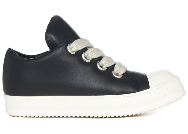 Rick Owens Jumbo Lace Padded Sneaks Low Black Milk