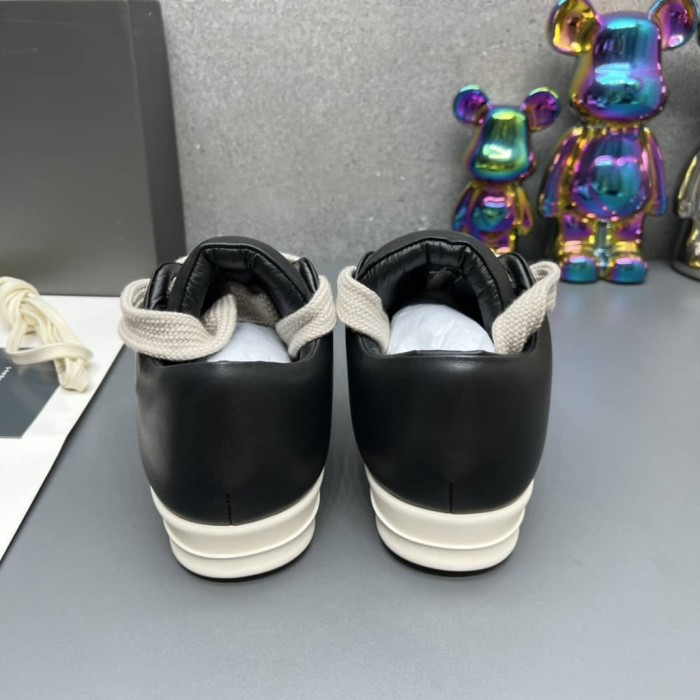 Rick Owens Jumbo Lace Padded Sneaks Low Black Milk