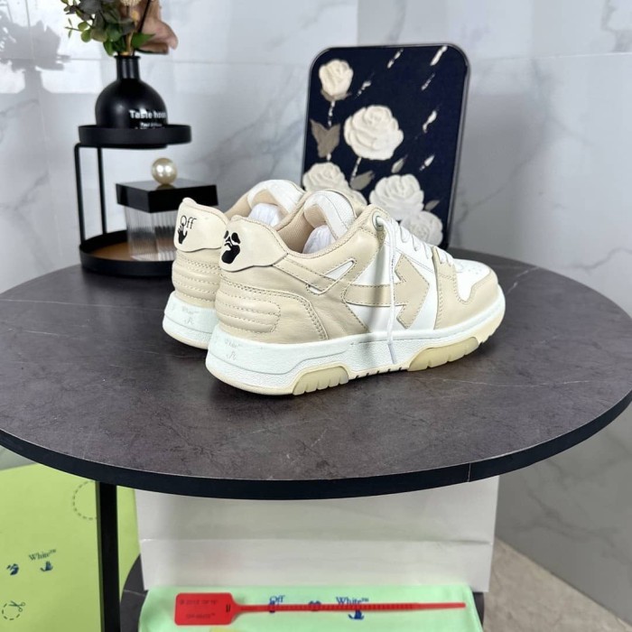 OFF-WHITE Out Of Office OOO Low Tops light beige white