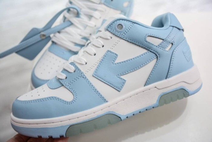 OFF-WHITE OOO Low Out Of Office Calf Leather White Light Blue