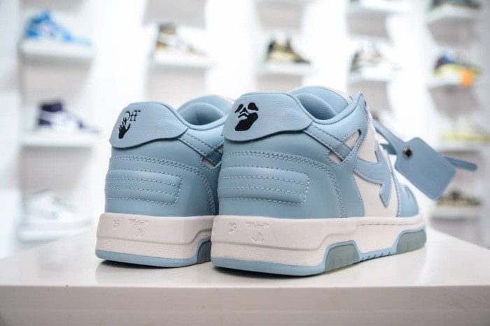 OFF-WHITE OOO Low Out Of Office Calf Leather White Light Blue