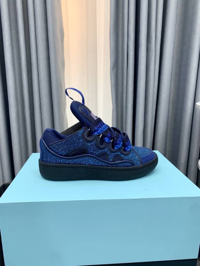 Lanvin Curb Sneakers Rhinestones Majorelle Blue