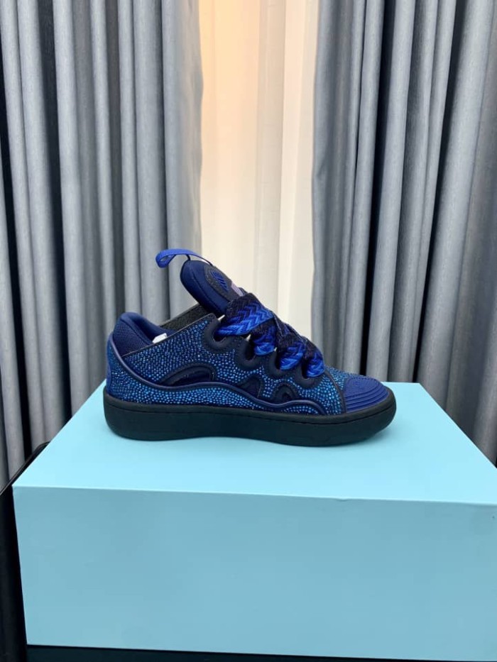 Lanvin Curb Sneakers Rhinestones Majorelle Blue