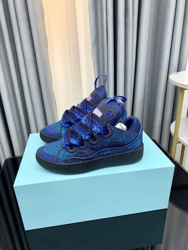 Lanvin Curb Sneakers Rhinestones Majorelle Blue
