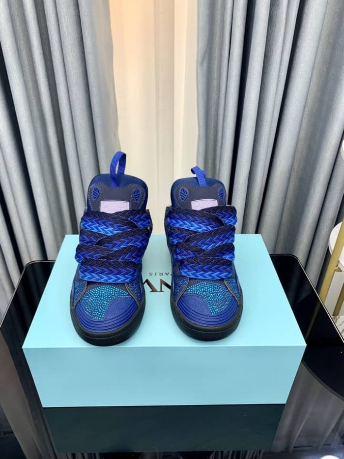 Lanvin Curb Sneakers Rhinestones Majorelle Blue