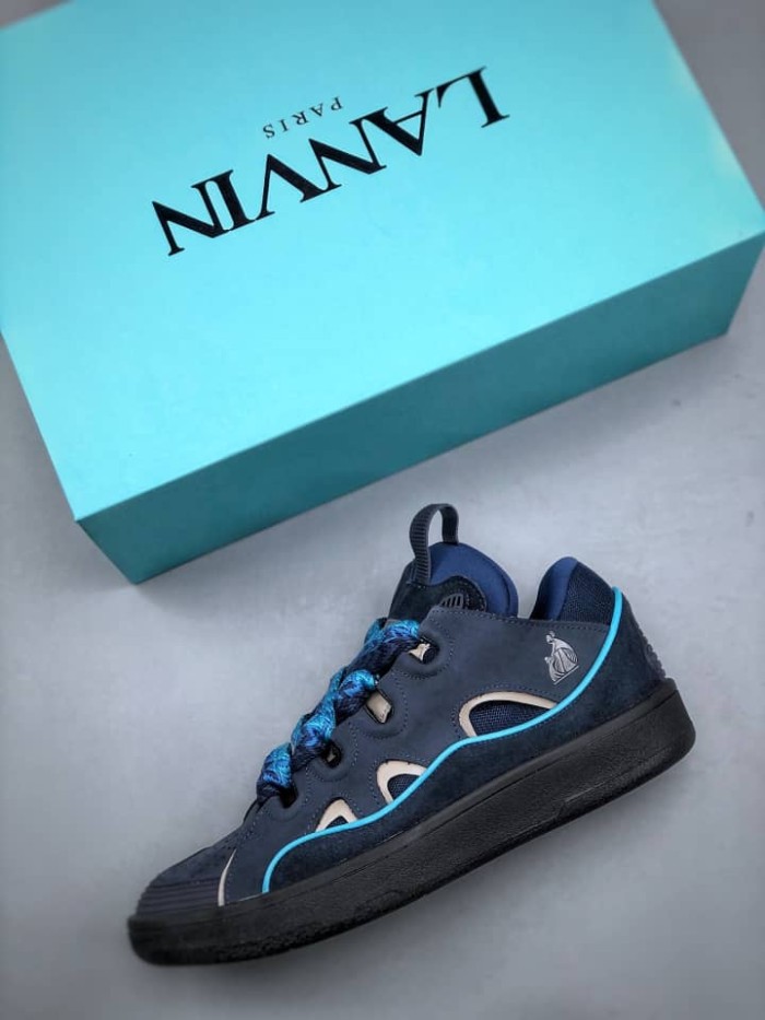 Lanvin Curb Sneakers Navy Blue Grey