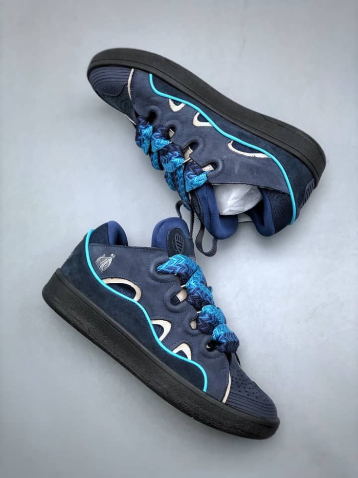 Lanvin Curb Sneakers Navy Blue Grey