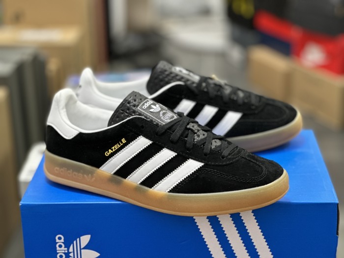 adidas Gazelle Black White Gum