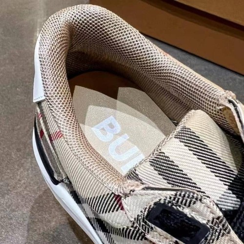 Burberry Check and Leather Sneakers Archive Beige