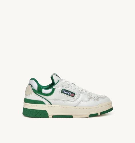 AUTRY SNEAKERS MAN CLC SNEAKERS IN WHITE LEATHER AND GREEN