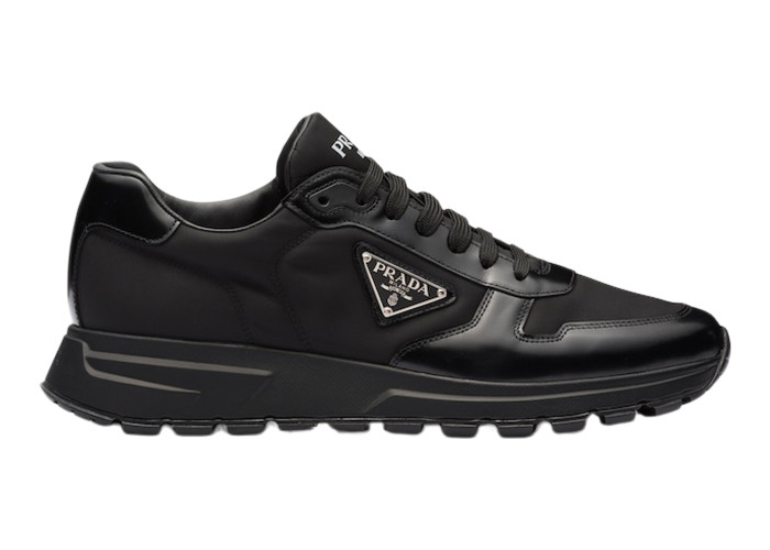 Prada PRAX 01 Sneakers Re-Nylon Brushed Leather Black Black