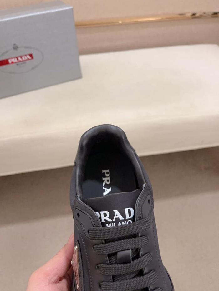 Prada PRAX 01 Sneakers Re-Nylon Brushed Leather Black Black