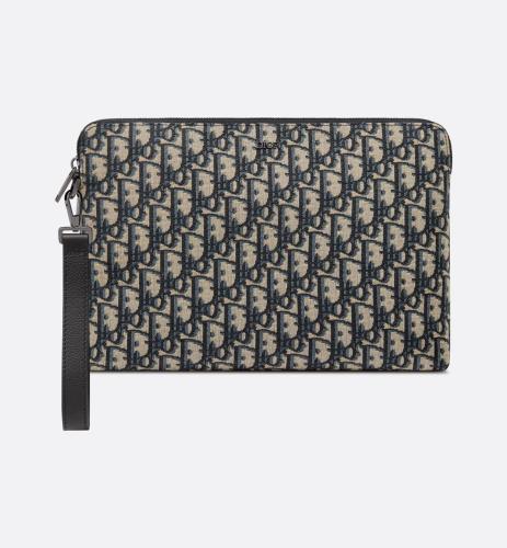 handbags Pouch Beige and black Dior Oblique jacquard 2OBCA251YSE_H05E size 30 x 20 cm