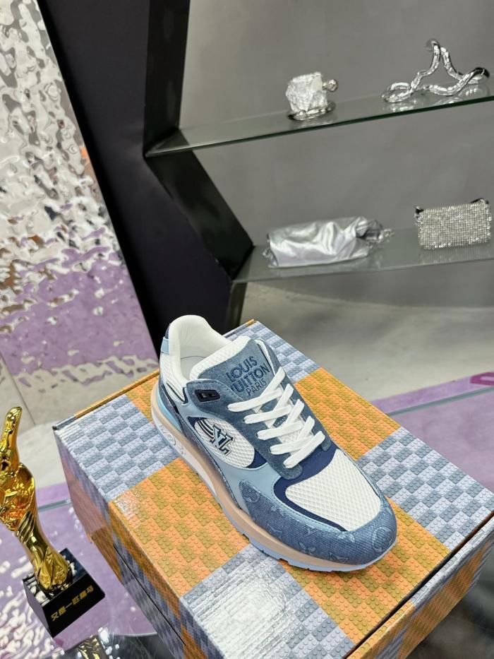 LOUIS VUITTON Run Away Low Top Casual Shoes Men's Blue