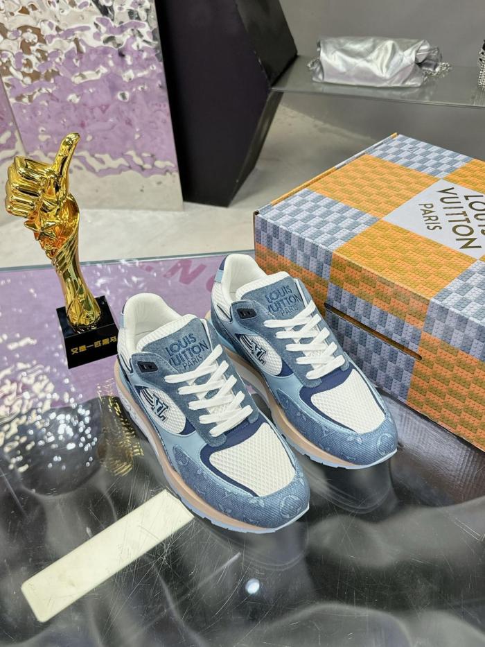 LOUIS VUITTON Run Away Low Top Casual Shoes Men's Blue