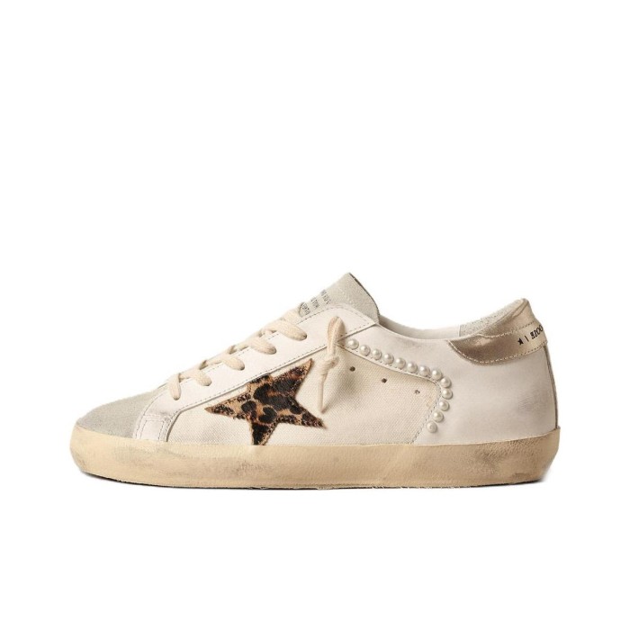 Golden Goose Super-Star Low-Top Skateboard Shoes Women's Beige Vintage Version