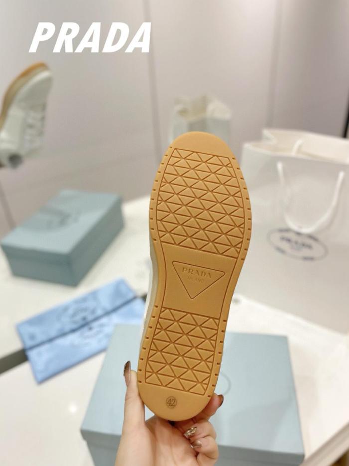Prada Downtown nappa leather sneakers Ivory
