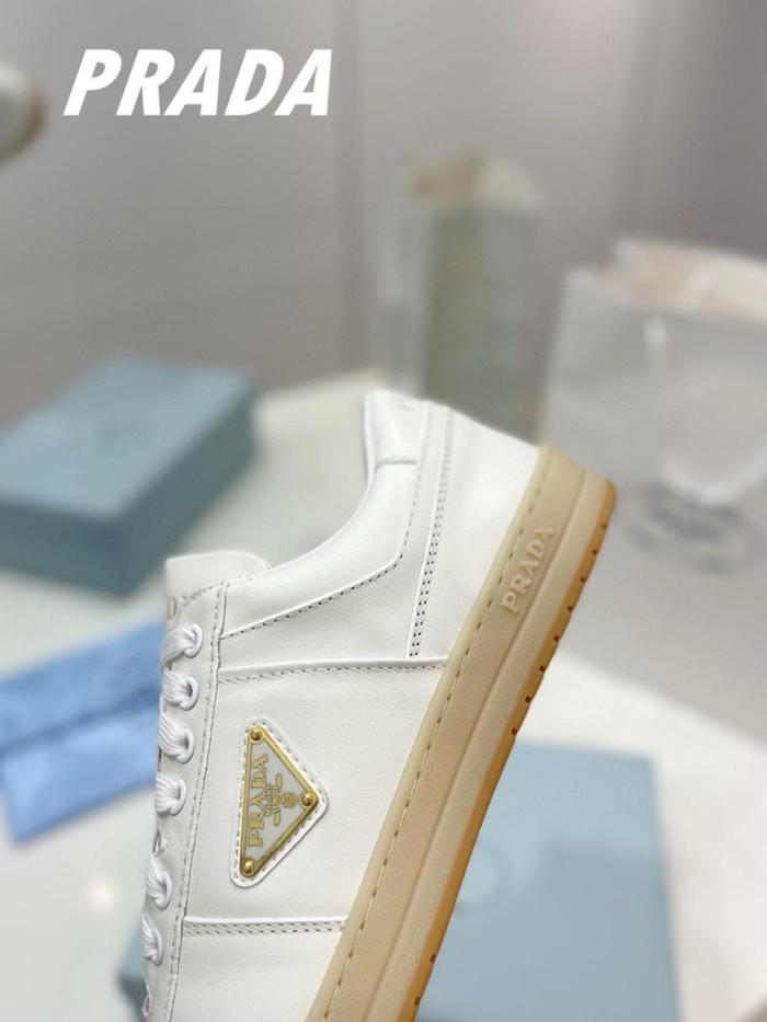 Prada Downtown nappa leather sneakers Ivory