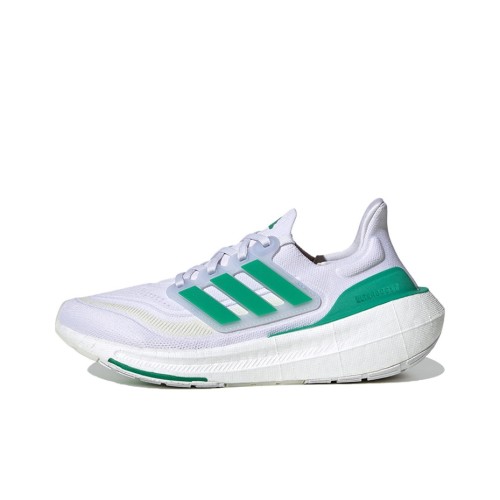 adidas Ultraboost Light thick sole comfortable fabric shock absorption non-slip wear-resistant low-top running shoes white green blue