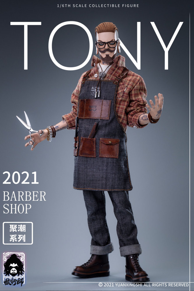 (Out of stock)YUANXINGSHI New Product：1/6 Gathering Trend Series FirstRound---Oil head Barber Tony JC-001