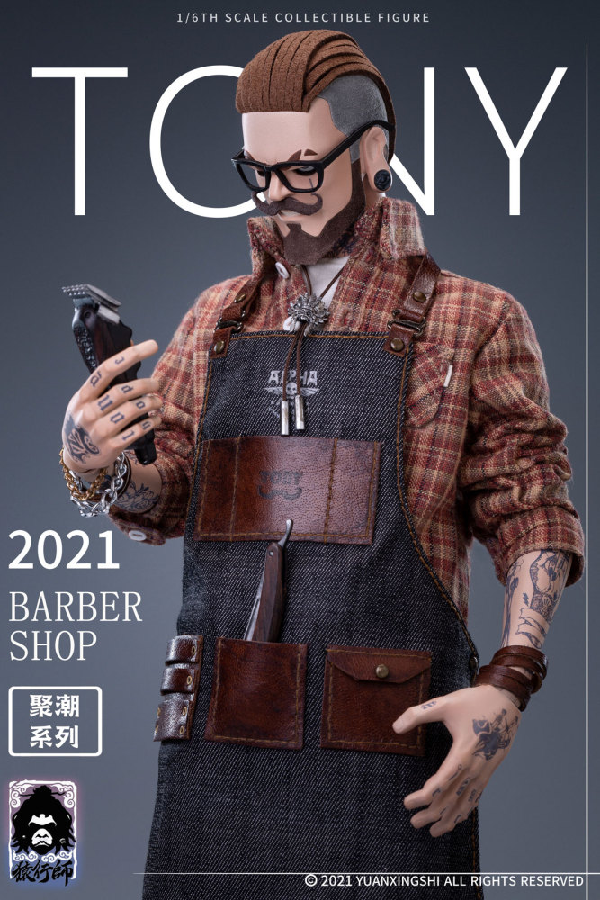 (Out of stock)YUANXINGSHI New Product：1/6 Gathering Trend Series FirstRound---Oil head Barber Tony JC-001